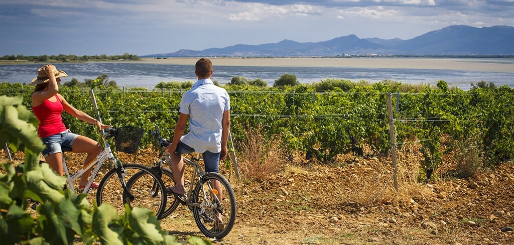 Balade en vélo autour de l'étang de Canet et au départ du camping Ma Prairie