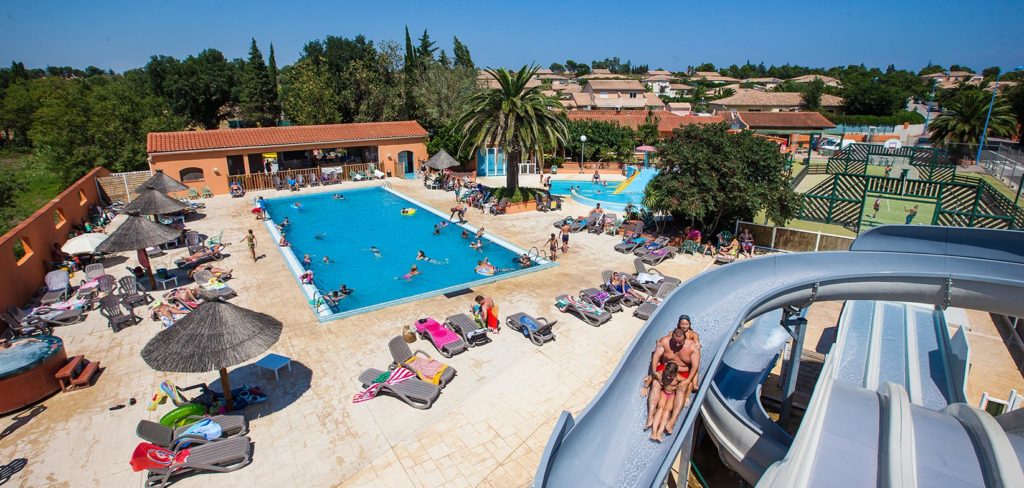 Piscine chauffée et toboggan - camping 4* Ma Prairie Canet en Roussillon